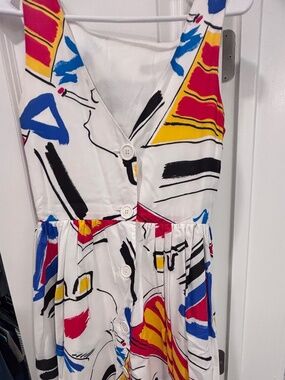 American Apparel Printed Sun Dress Button Back Abstract